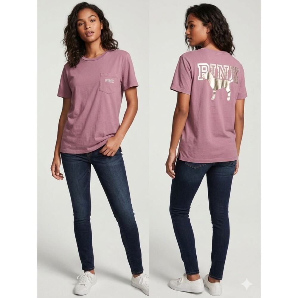 PINK Victoria's Secret women’s Pocket Tee - Mauve Purple